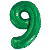 Green Giant Foil Number Balloon - 9 - The Party Room